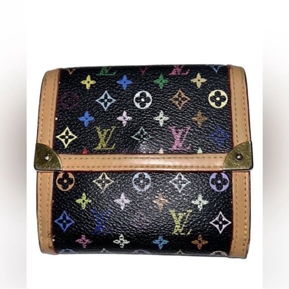 Authentic Louis Vuitton Murakami Black Multicolor Compact
Leather Wallet - Picture 7 of 14